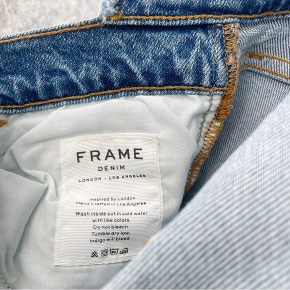 Frame Le Skinny De Jeanne Cut Out Double Waistband High Rise Jeans 27 Raw Frayed - Picture 4 of 6